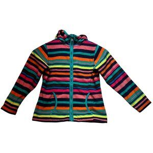 Lands' End Kids Full Zip Cardigan Jacket Long Sleeve Size S 7-8 Multi Stripe